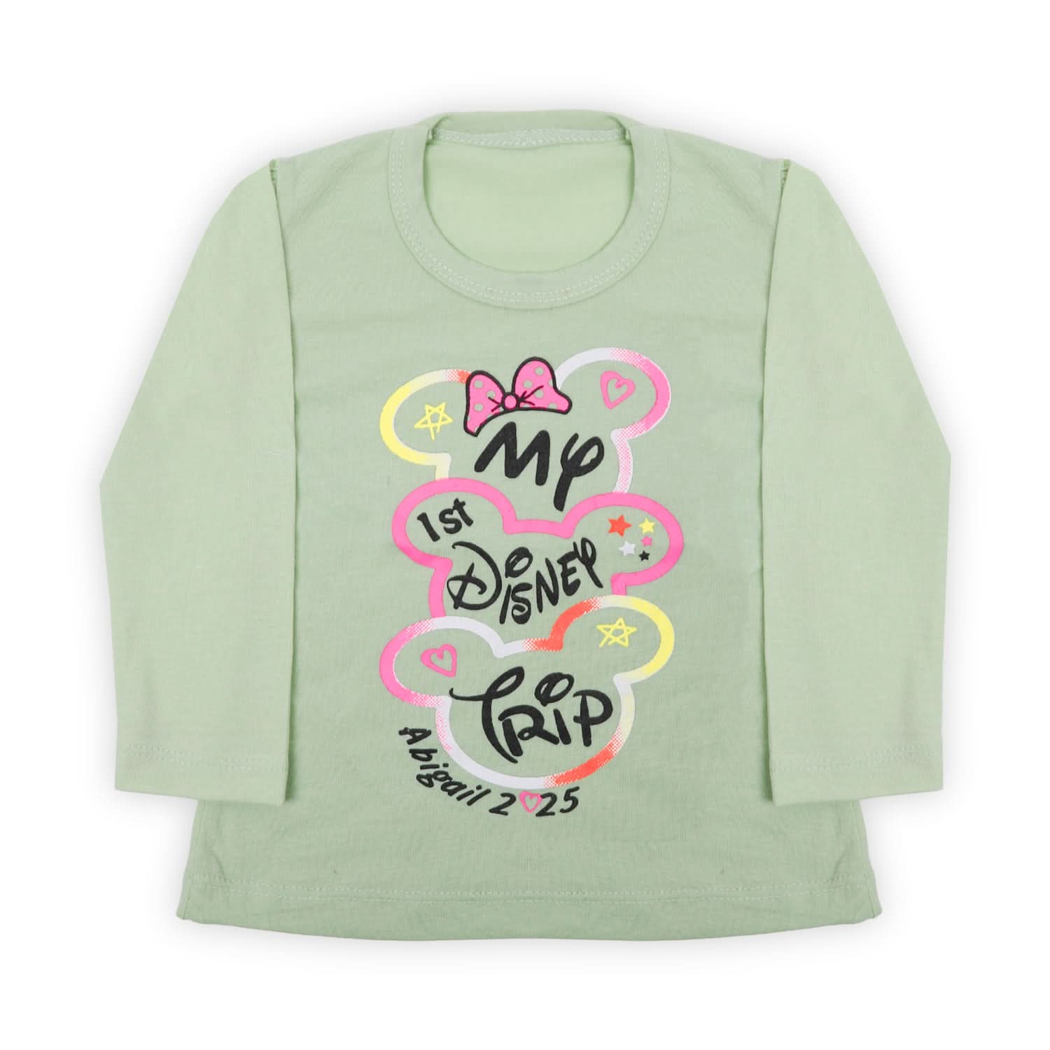Girls Full Sleeves T-Shirt - Light Green, Girls T-Shirts, Chase Value, Chase Value