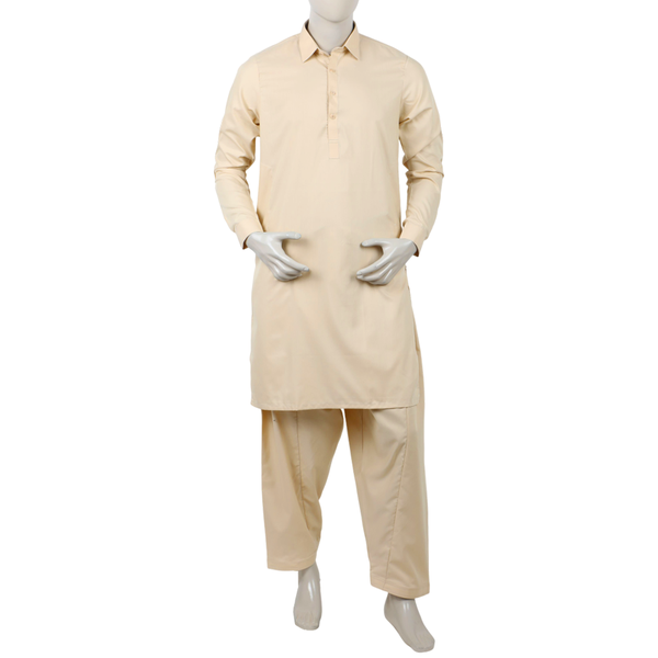 Men's Fancy Shalwar Suit - Beige