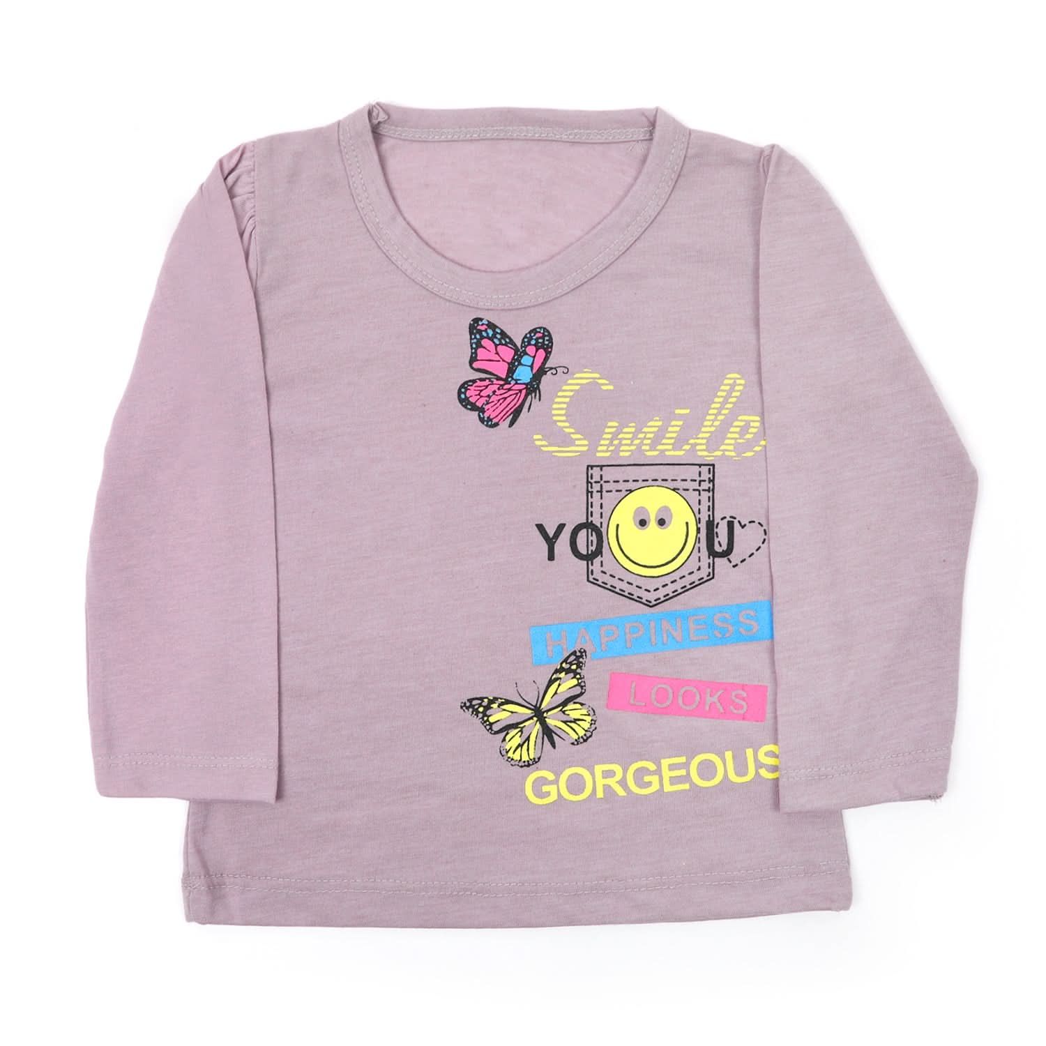 Girls Full Sleeves T-Shirt - Purple, Girls T-Shirts, Chase Value, Chase Value