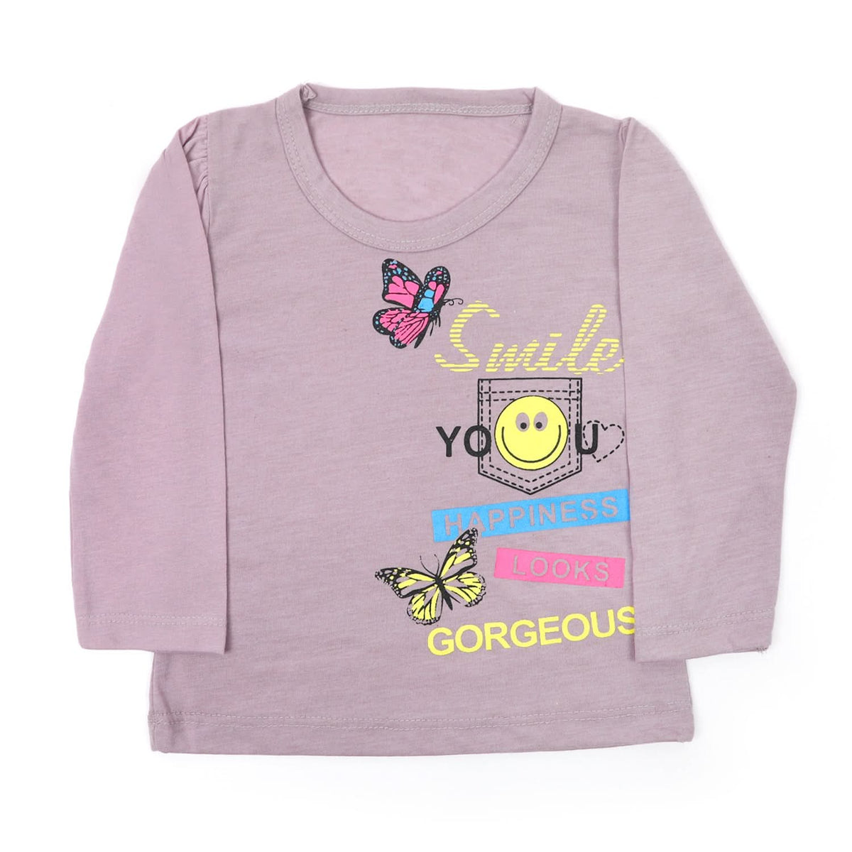 Girls Full Sleeves T-Shirt - Purple, Girls T-Shirts, Chase Value, Chase Value