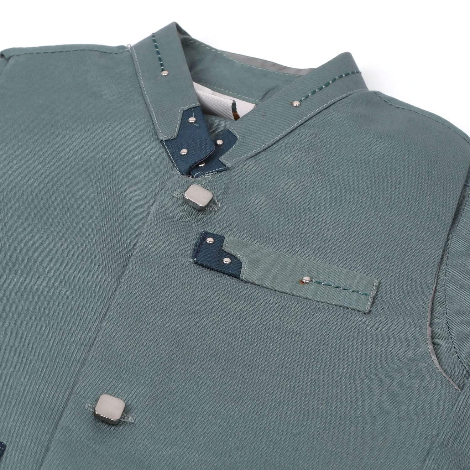 Newborn Boys Shalwar Suits Waistcoat - Steel Green, Newborn Boys Shalwar Suits, Chase Value, Chase Value