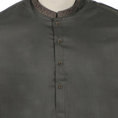 Valuables Men Embroidered Shalwar Suit - Green
