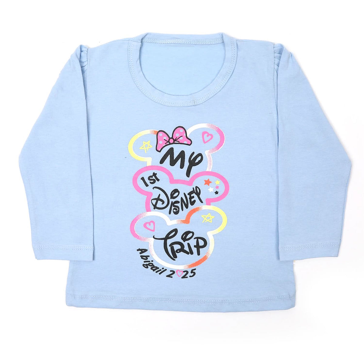 Girls Full Sleeves T-Shirt - Light Blue, Girls T-Shirts, Chase Value, Chase Value