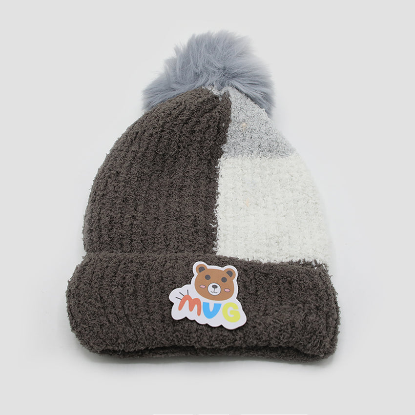 Kids Woollen Cap - Dark Grey