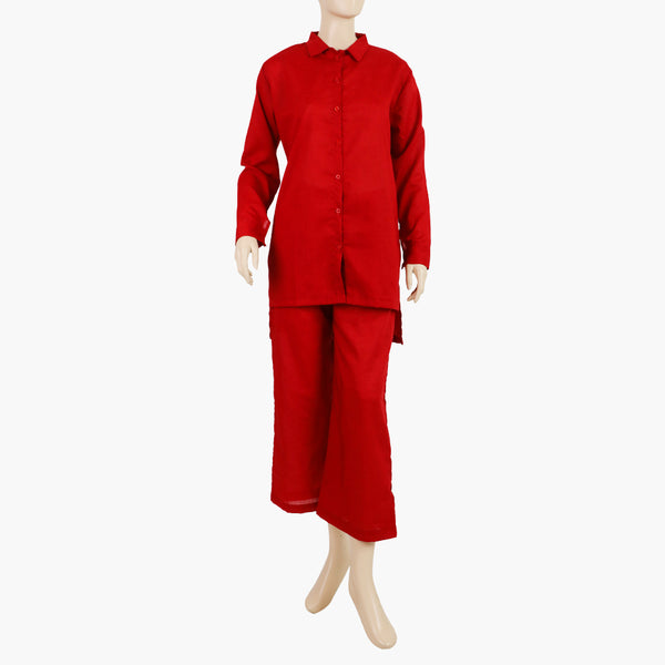 Women's Western 2Pcs Suit - Red, Women Shalwar Suits, Chase Value, Chase Value