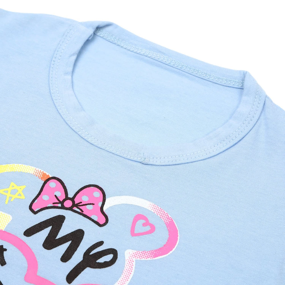 Girls Full Sleeves T-Shirt - Light Blue, Girls T-Shirts, Chase Value, Chase Value