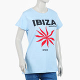 Women's Half Sleeves  T-Shirt  - Blue, Women T-Shirts & Tops, Chase Value, Chase Value