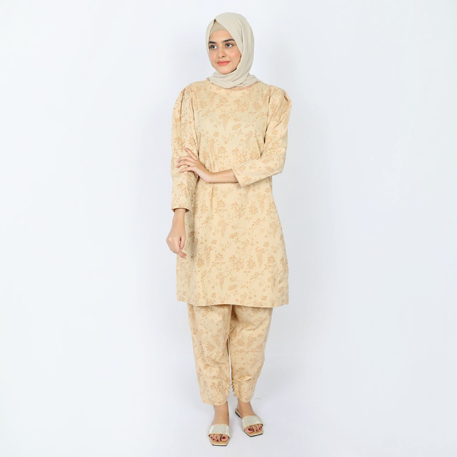 Eminent Women's Stitched 02pcs Suit - Beige, Women Shalwar Suits, Eminent, Chase Value
