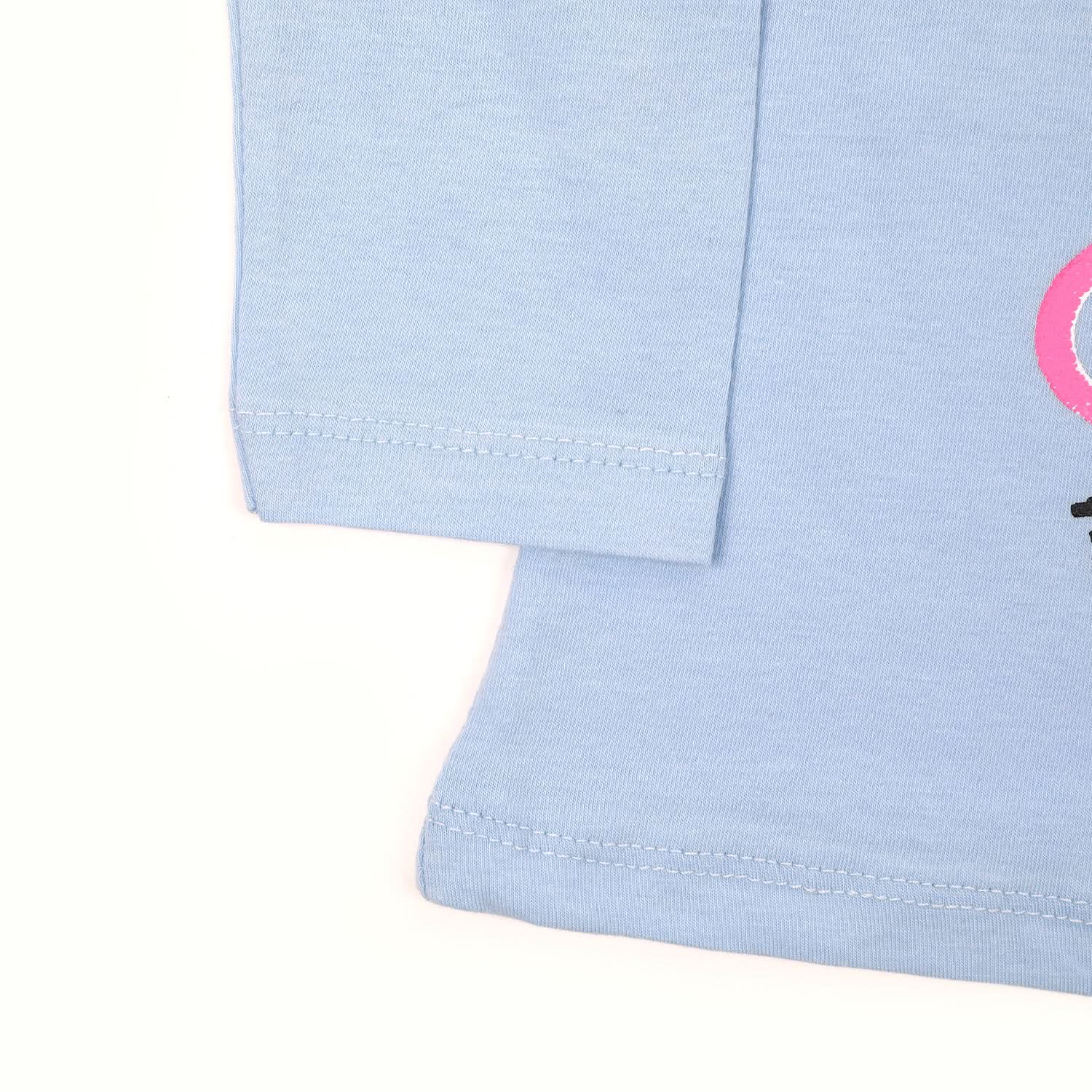 Girls Full Sleeves T-Shirt - Light Blue, Girls T-Shirts, Chase Value, Chase Value
