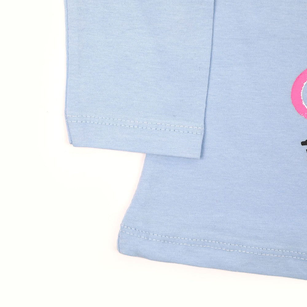 Girls Full Sleeves T-Shirt - Light Blue, Girls T-Shirts, Chase Value, Chase Value