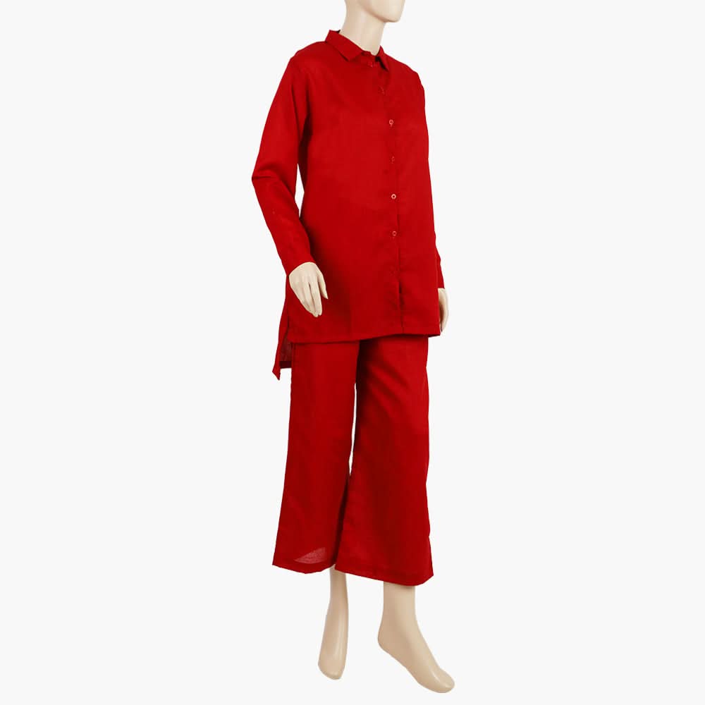 Women's Western 2Pcs Suit - Red, Women Shalwar Suits, Chase Value, Chase Value