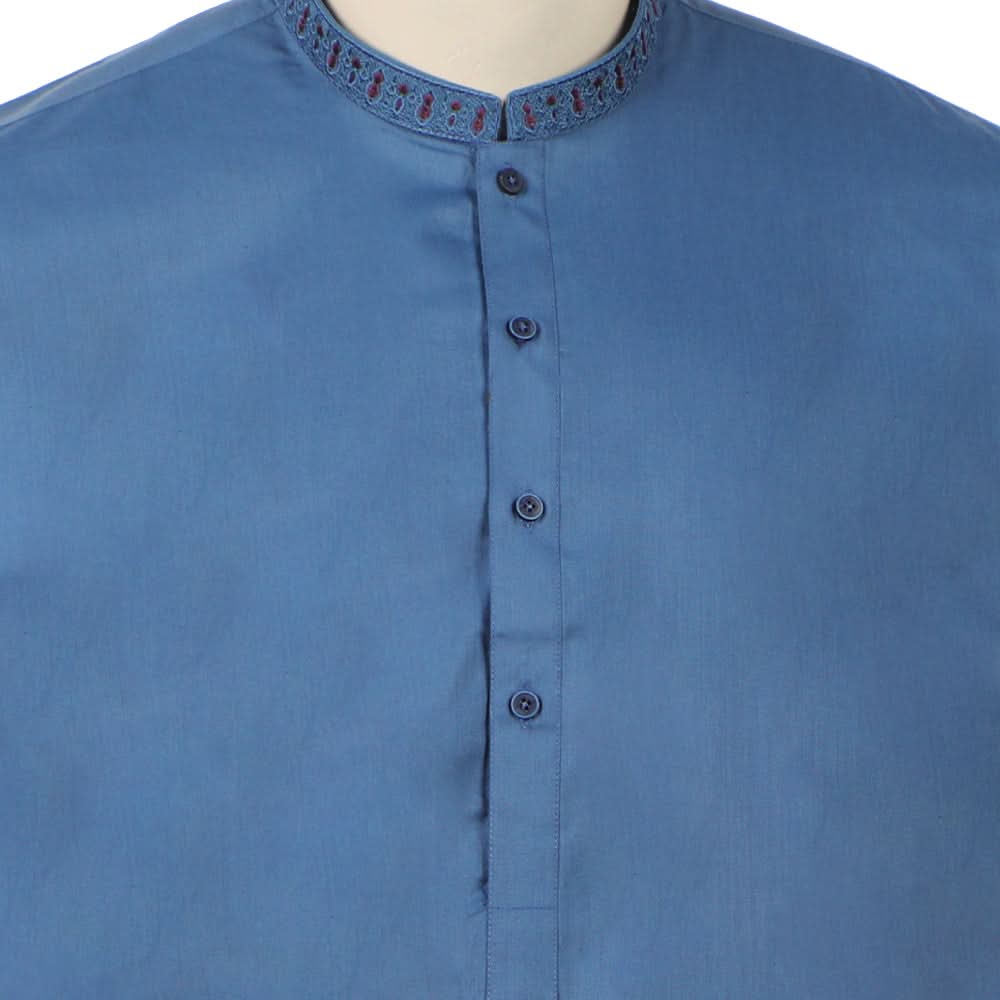 Valuables Men Embroidered Shalwar Suit - Royal Blue, Men's Shalwar Kameez, Chase Value, Chase Value