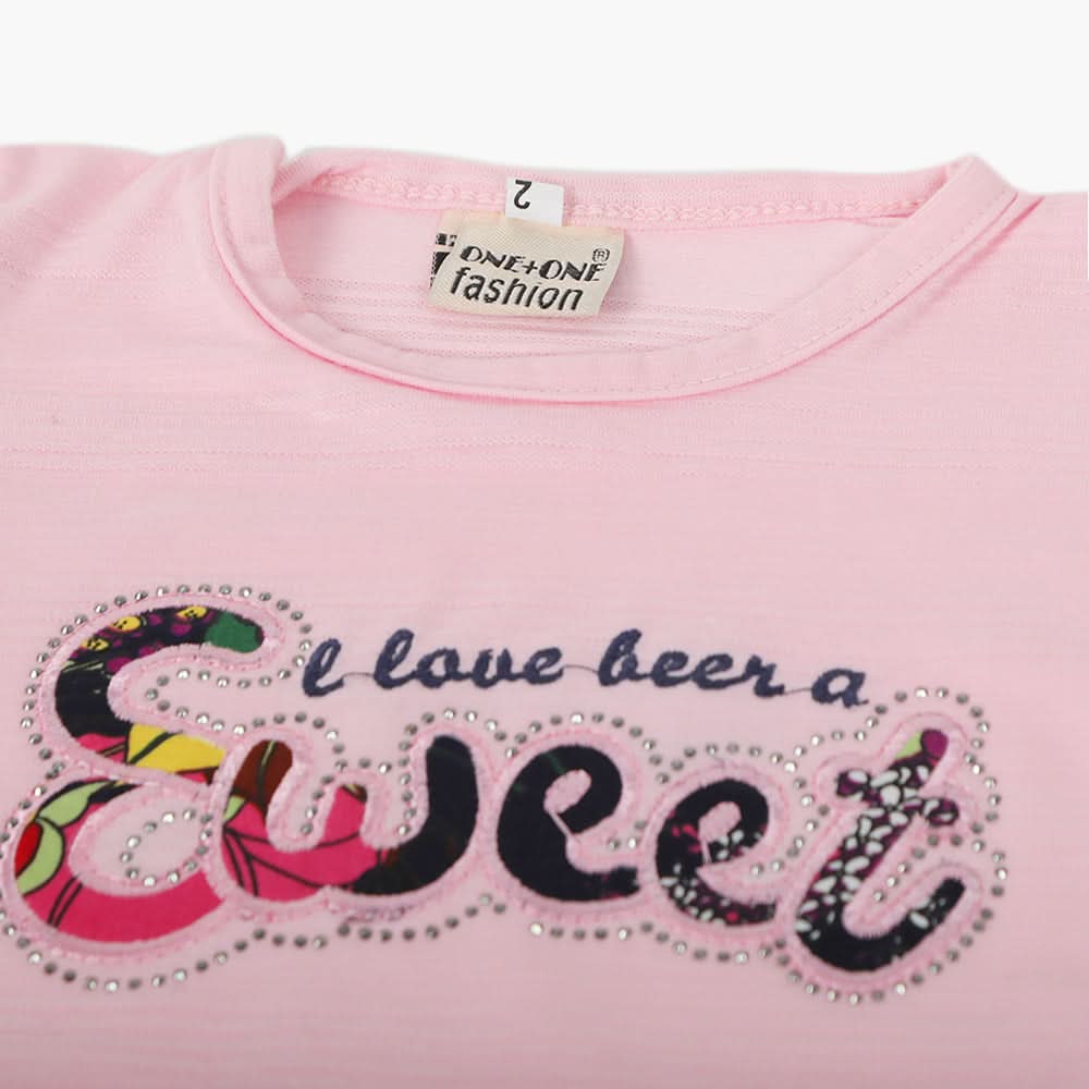 Newborn Girls Half Sleeves Suit - Pink, Newborn Girls Sets & Suits, Chase Value, Chase Value