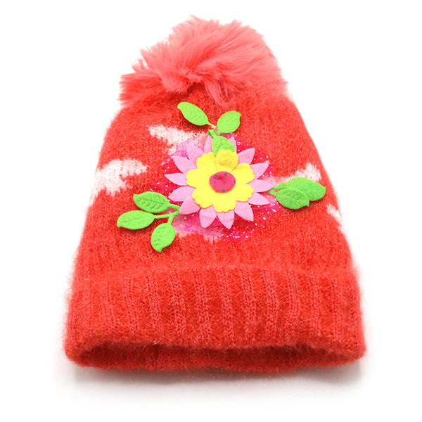 Kids Woolen Cap - Fuchsia