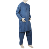Valuables Men Embroidered Shalwar Suit - Royal Blue, Men's Shalwar Kameez, Chase Value, Chase Value