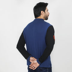 Eminent Men's Full Sleeves Polo T-Shirt - Navy Blue