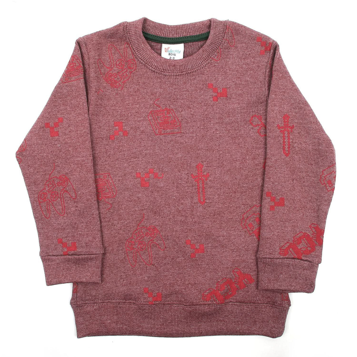 Boys Full Sleeves Sweat Shirt - Maroon, Boys Hoodies & Sweat Shirts, Chase Value, Chase Value