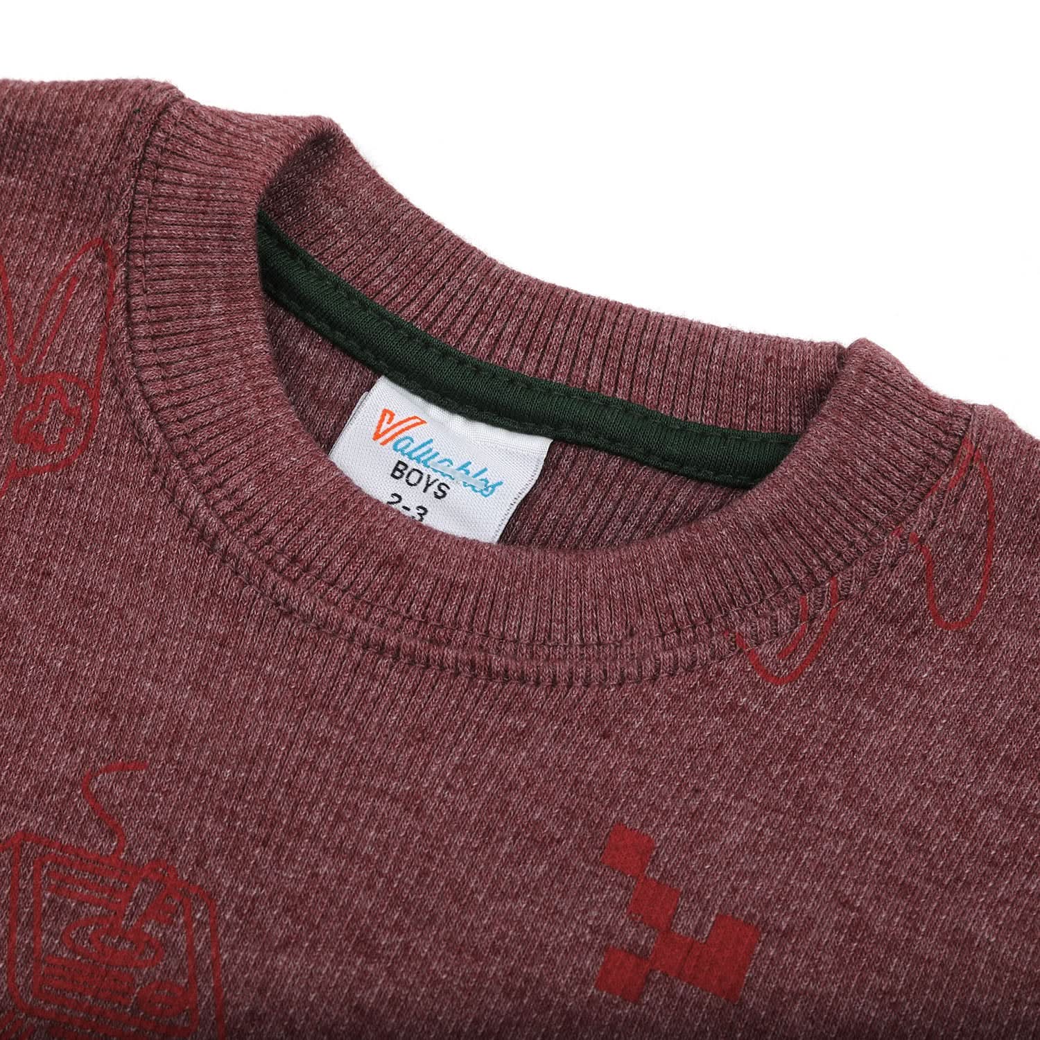 Boys Full Sleeves Sweat Shirt - Maroon, Boys Hoodies & Sweat Shirts, Chase Value, Chase Value
