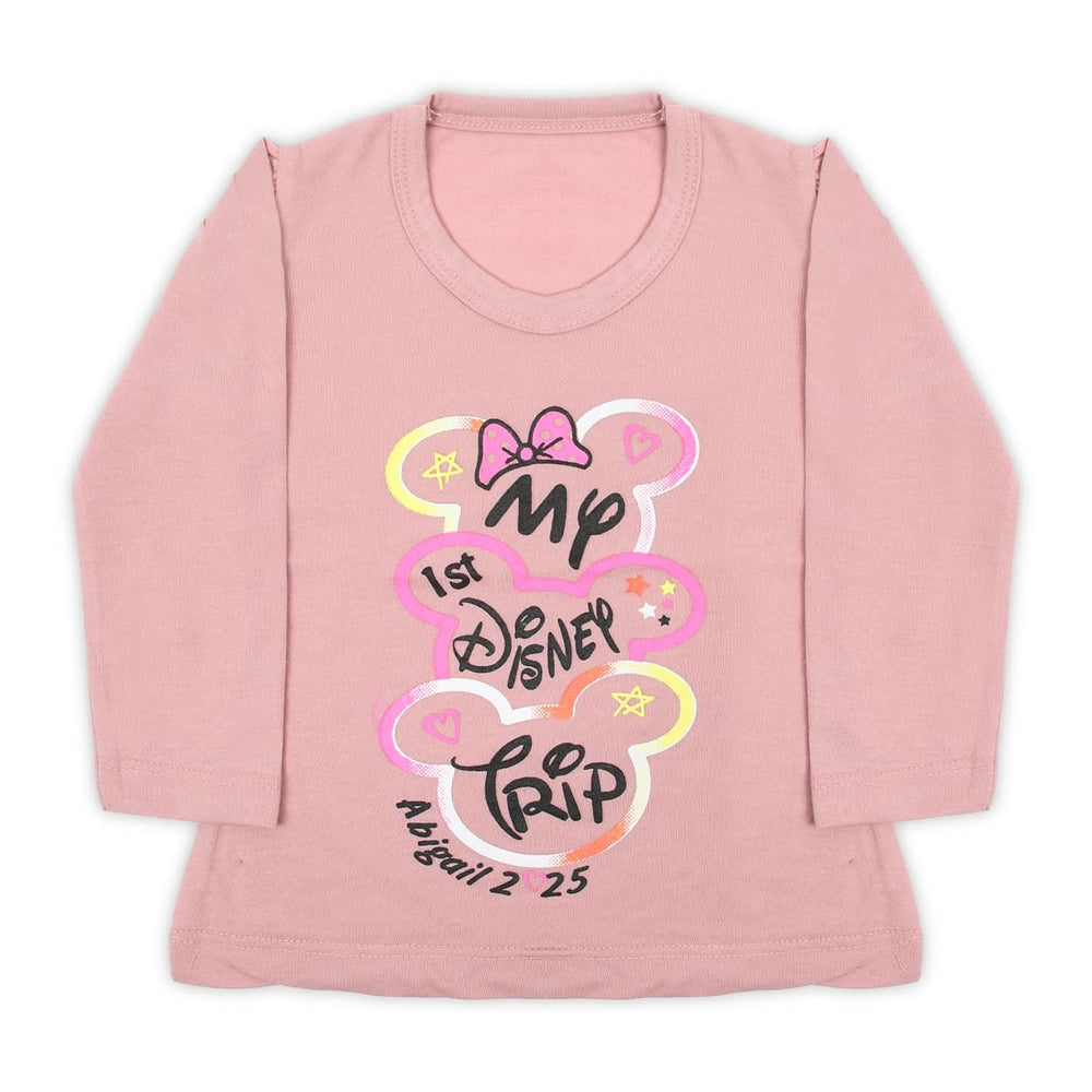 Girls Full Sleeves T-Shirt - Tea Pink, Girls T-Shirts, Chase Value, Chase Value