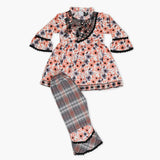 Girls Embroidered Shalwar Suit - Peach, Girls Shalwar Kameez, Chase Value, Chase Value