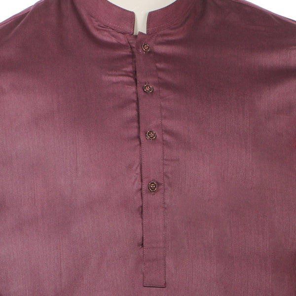 Men's Kurta Shalwar Suit - Dark Maroon