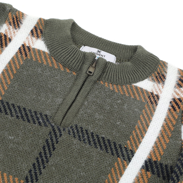 Eminent Boys Full Sleeve Sweater - Olive Green