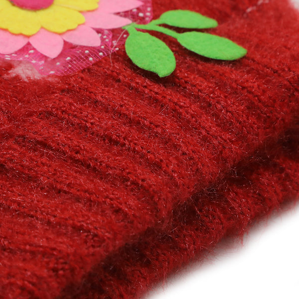 Kids Woolen Cap - Red