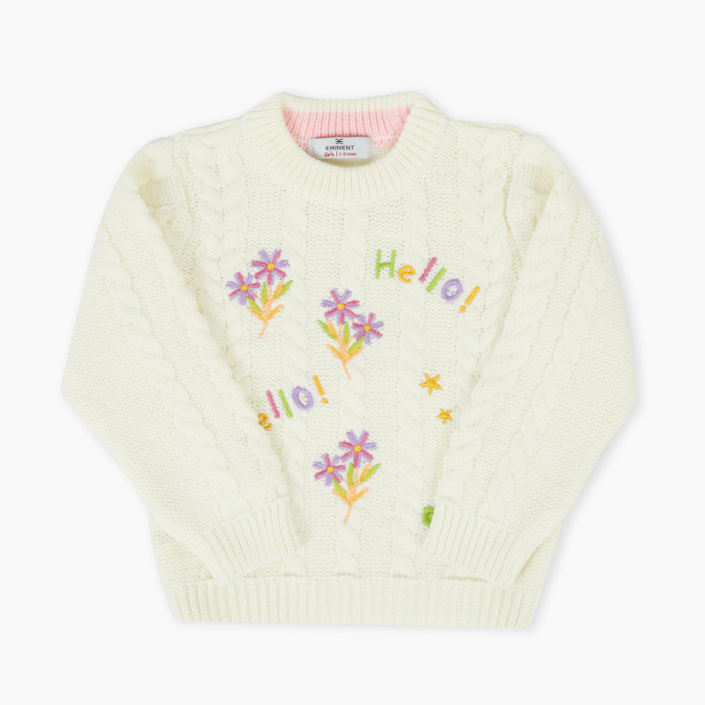 Eminent Girls Sweater - White, Girls Sweaters, Eminent, Chase Value