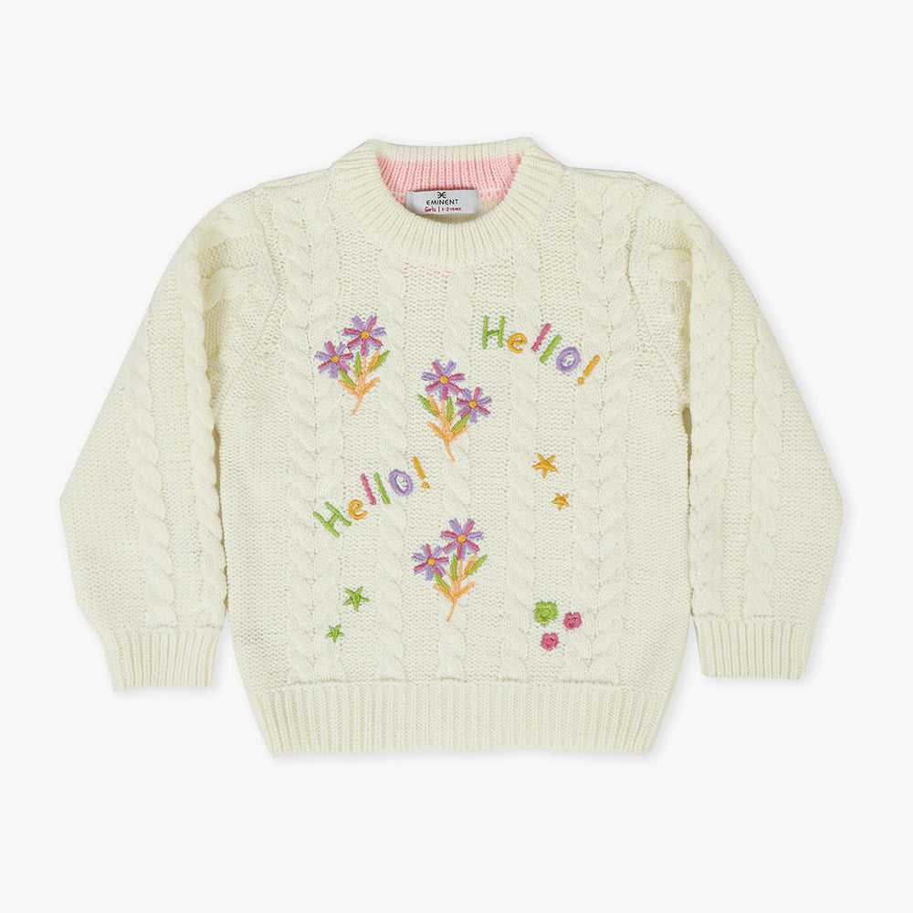 Eminent Girls Sweater - White, Girls Sweaters, Eminent, Chase Value