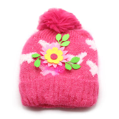 Kids Woolen Cap - Dark Pink