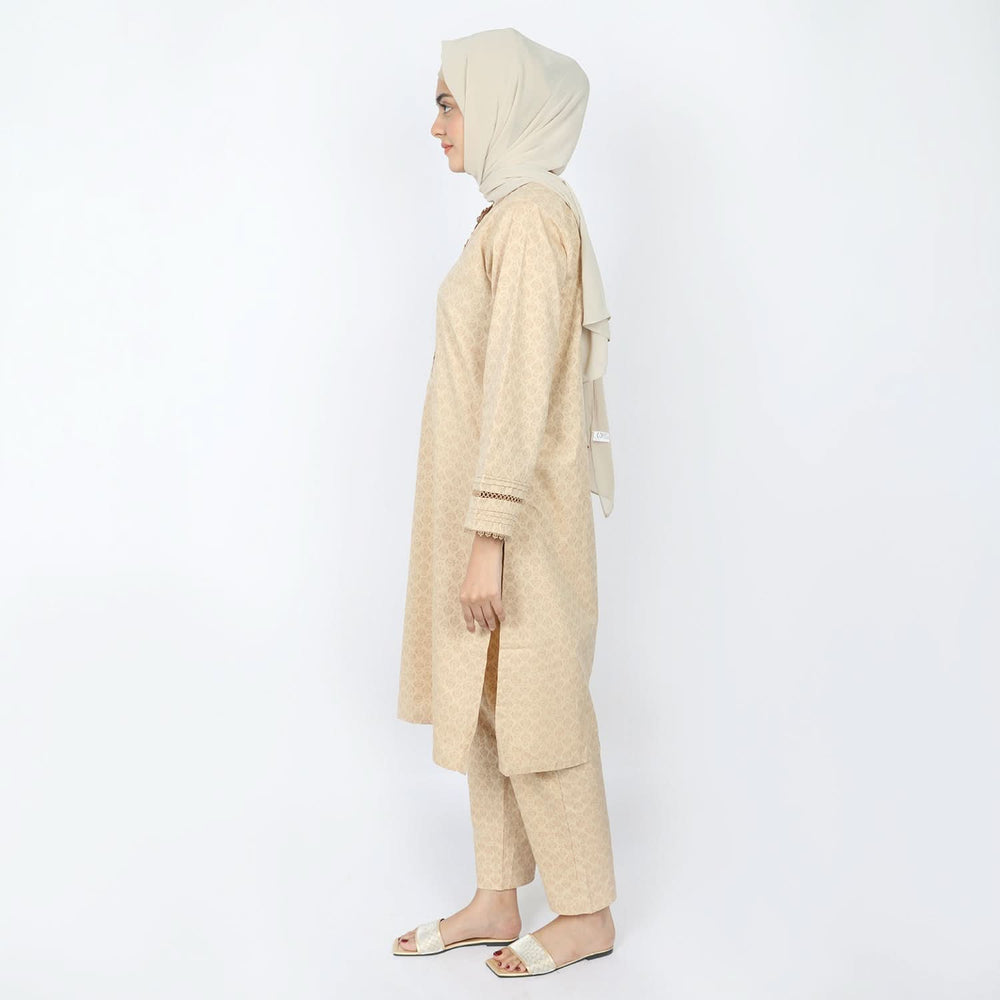 Eminent Women's Stitched 02pcs Suit - Beige, Women Shalwar Suits, Eminent, Chase Value