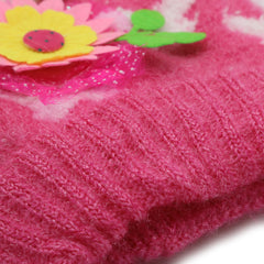 Kids Woolen Cap - Dark Pink