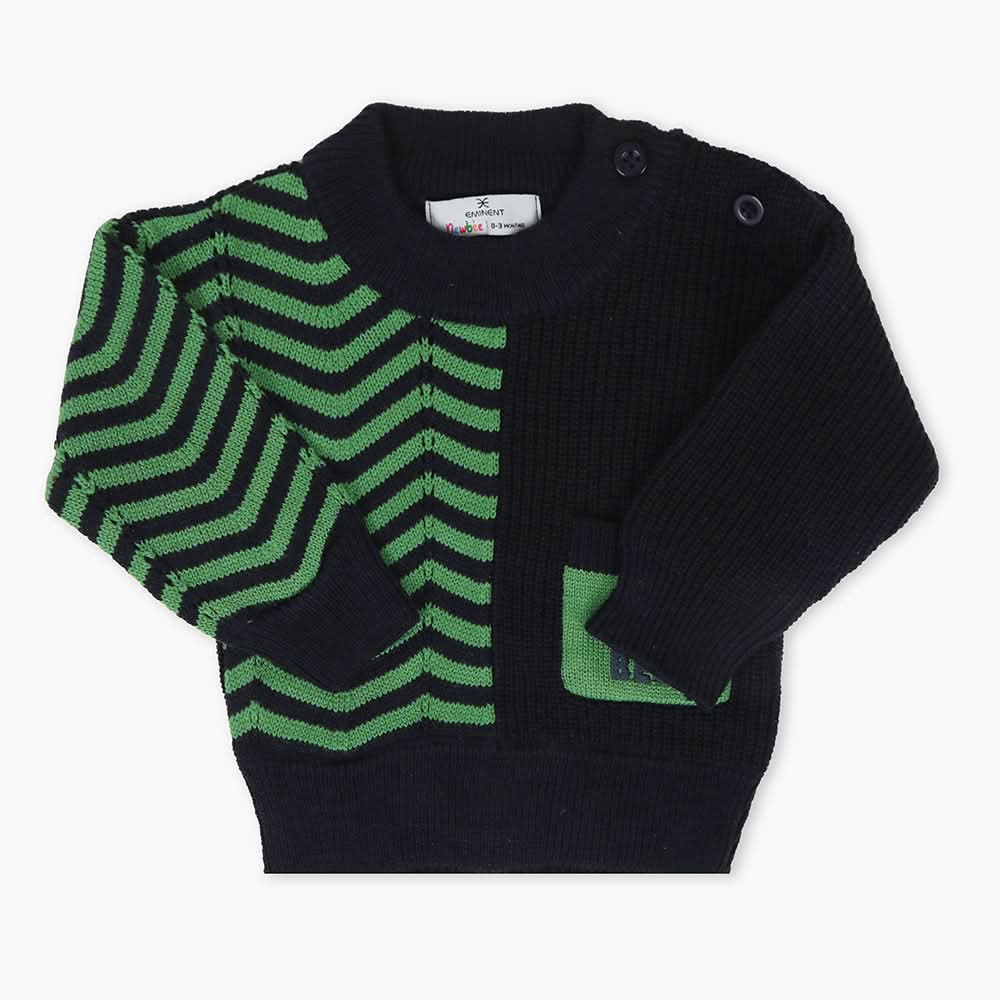 Eminent Newborn Boys Sweater - Navy & Green, Newborn Boys Winterwear, Eminent, Chase Value