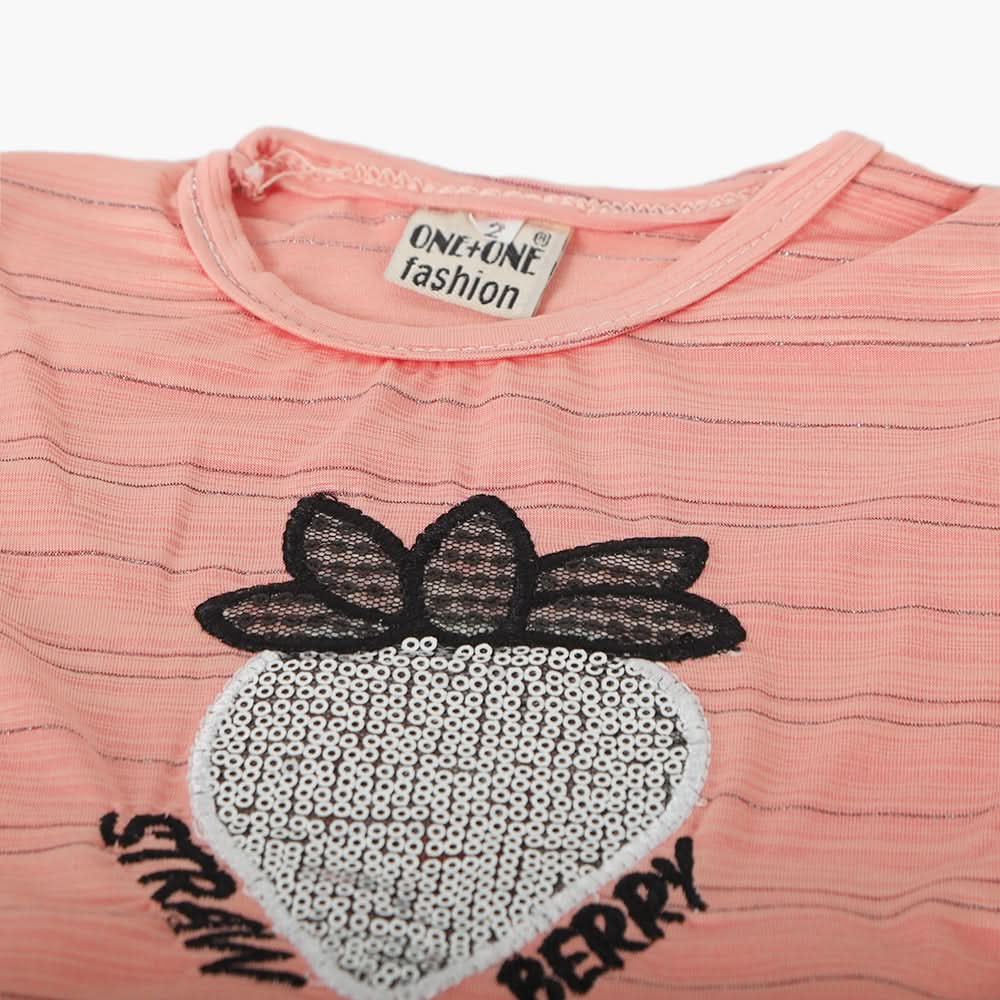 Newborn Girls Half Sleeves Suit - Peach, Newborn Girls Sets & Suits, Chase Value, Chase Value