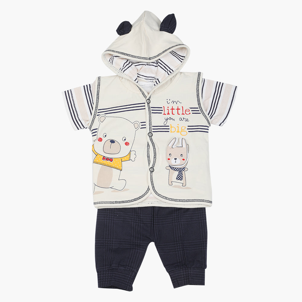 Newborn Boys Hoodie T-Shirt - Fawn Blue, Newborn Boys Shirts & T-Shirts, Chase Value, Chase Value