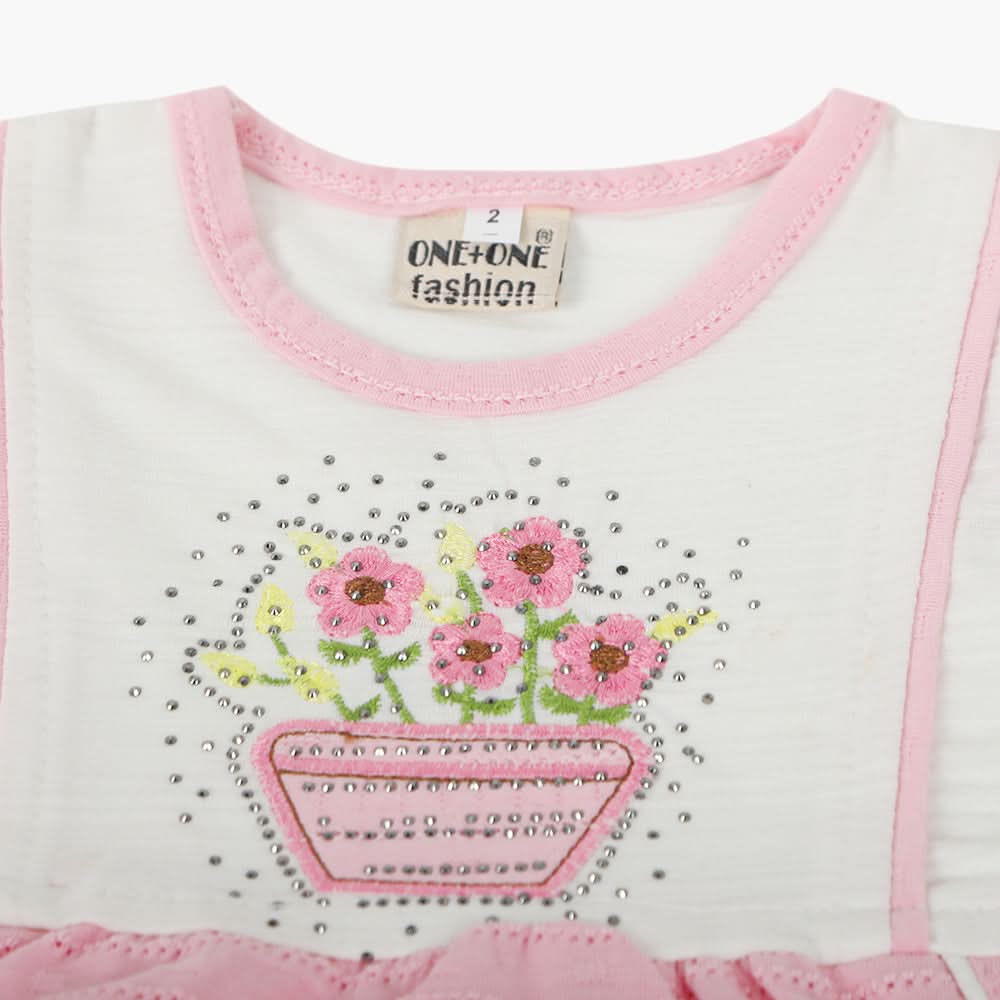Newborn Girls Half Sleeves Suit - Pink, Newborn Girls Sets & Suits, Chase Value, Chase Value