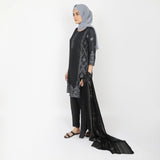 Women's Printed 3pcs Suit - Black, Women Shalwar Suits, Chase Value, Chase Value