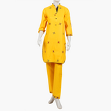 Girls Teens Embroidered Stitched 2Pcs Shalwar Suit - Mustard, Women Shalwar Suits, Chase Value, Chase Value