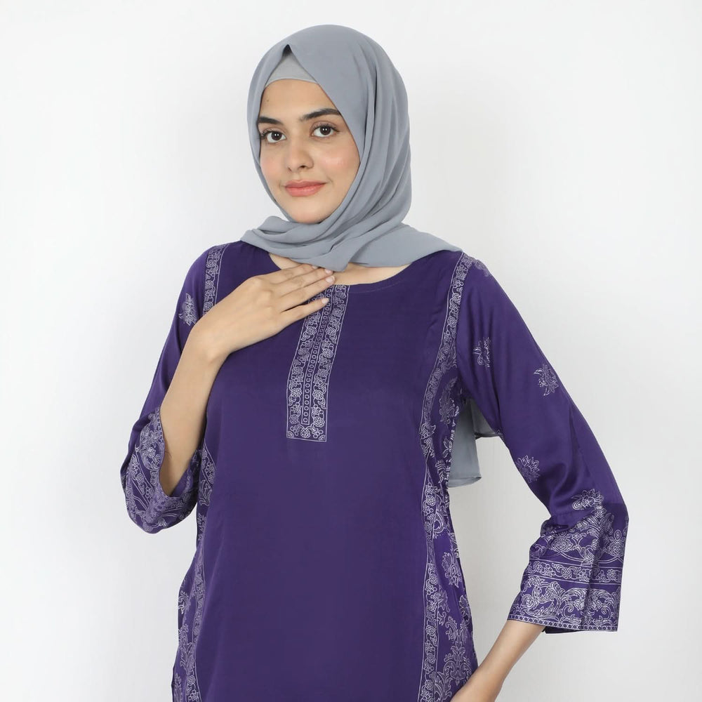 Women's Printed 3pcs Suit - Purple, Women Shalwar Suits, Chase Value, Chase Value