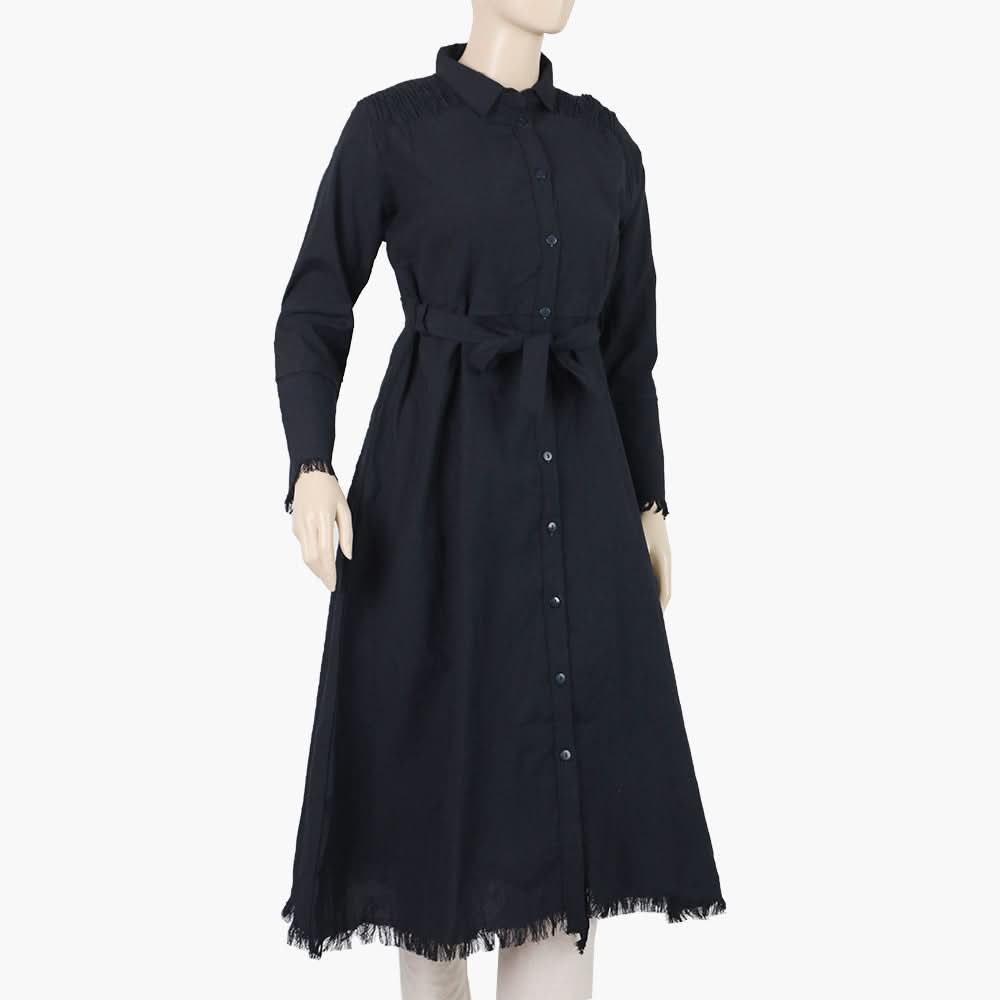 Women's Western Long Top With Open Front - Black, Women T-Shirts & Tops, Chase Value, Chase Value