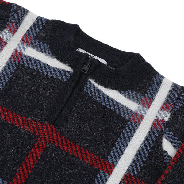 Eminent Boys Full Sleeve Sweater - Navy Blue & Maroon