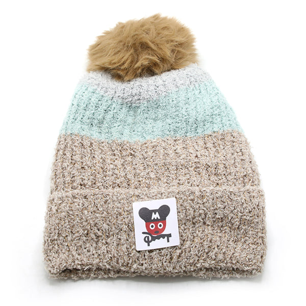 Kids Woollen Cap - Light Brown