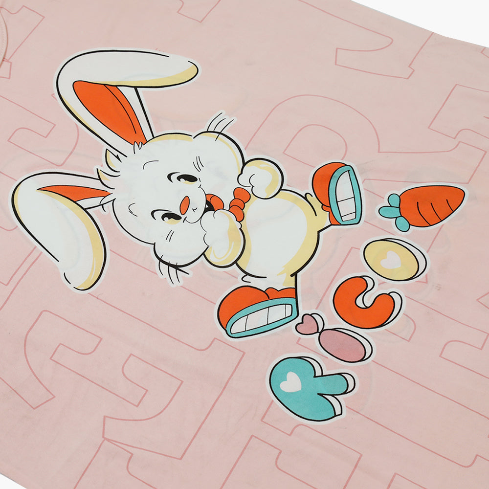 Women's Long Nighty T-Shirt - Light Pink, Women Night Suit, Chase Value, Chase Value