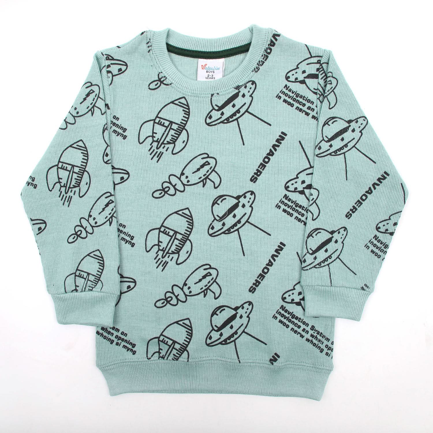 Boys Full Sleeves SweatShirt - Sea Green, Boys Hoodies & Sweat Shirts, Chase Value, Chase Value