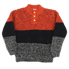 Eminent Boys Full Sleeve Sweater - Orange & Blue