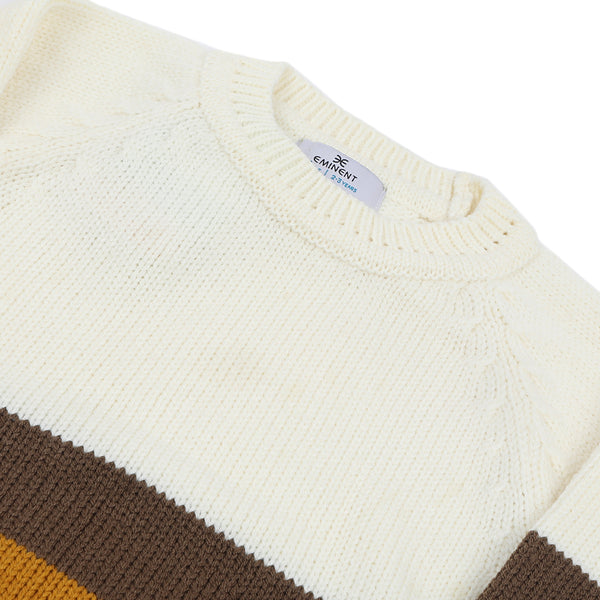 Eminent Boys Full Sleeves Sweater Suit - White & Mustard