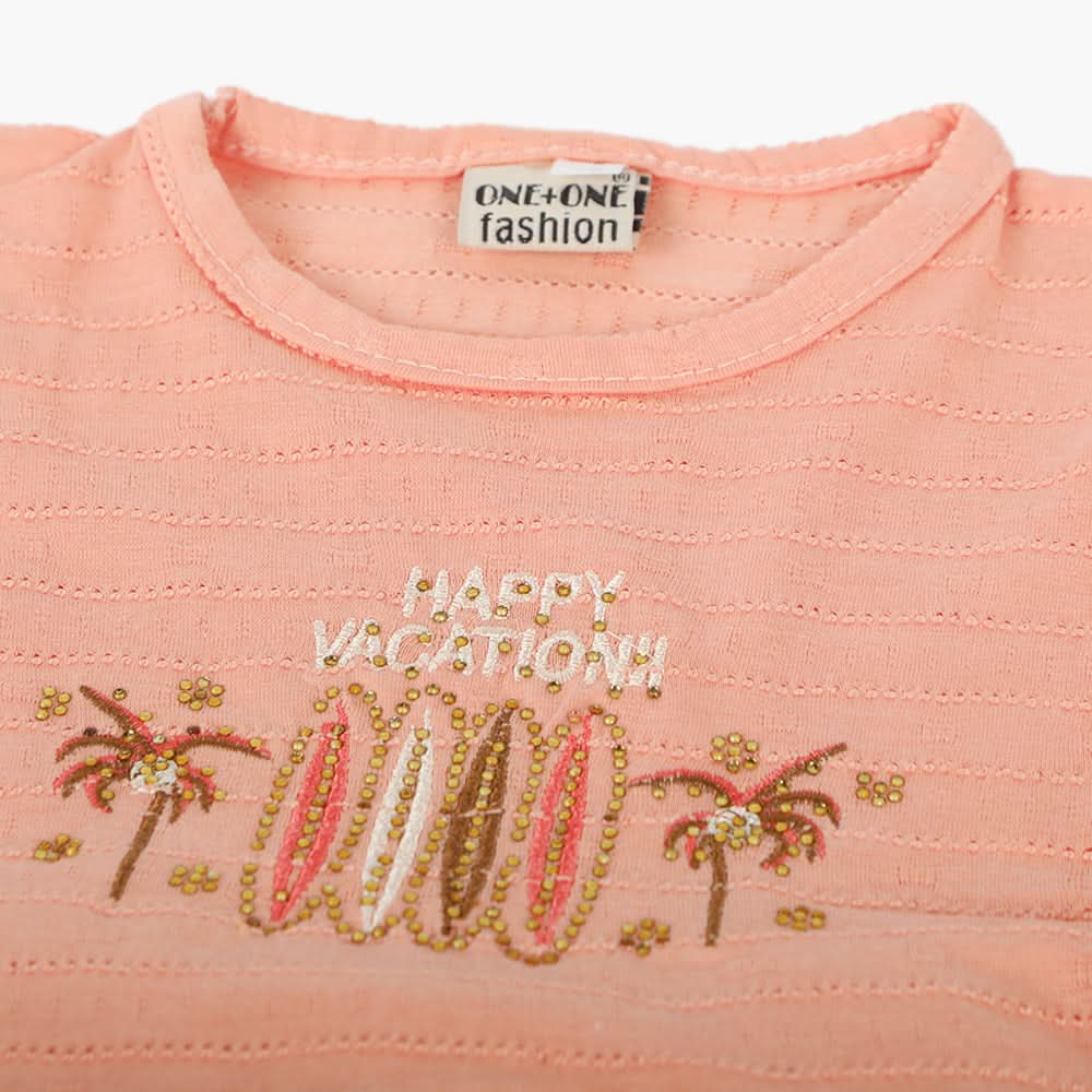 Newborn Girls Half Sleeves Suit - Peach, Newborn Girls Sets & Suits, Chase Value, Chase Value