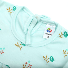 Newborn Girls Full Sleeevs Suit - Cyan