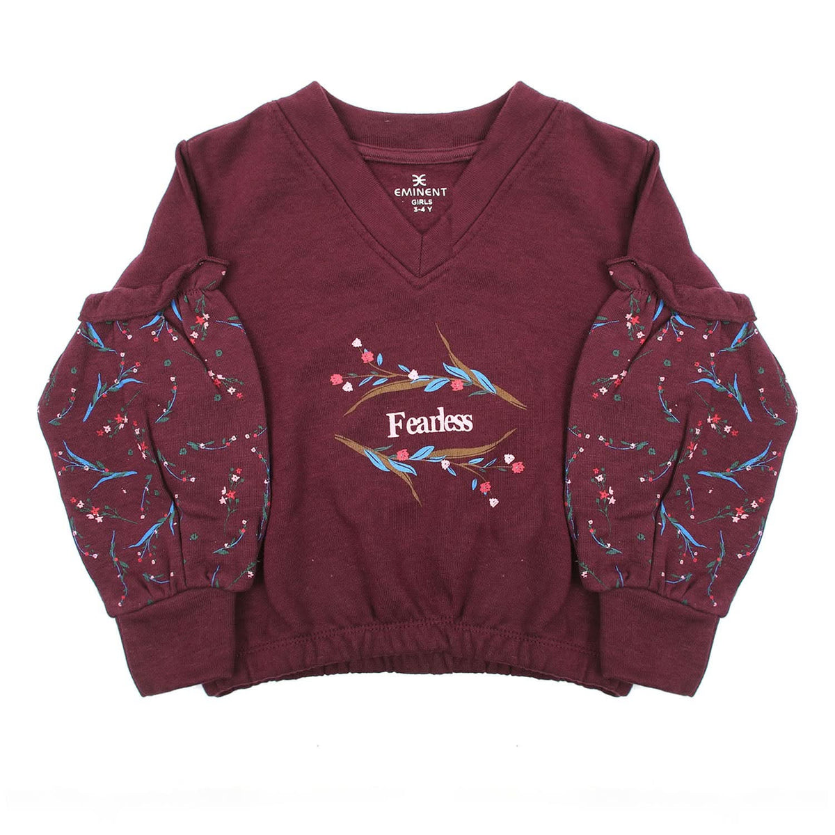 Eminent Girls Full Sleeves T-Shirt - Maroon, Girls T-Shirts, Eminent, Chase Value