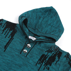 Eminent Boys Full Sleeve Sweater - Turquoise & Black